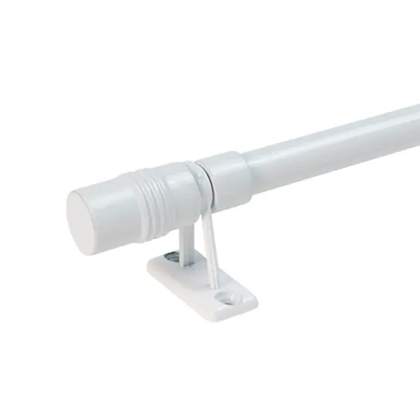 Настенный карниз раздвижной однорядный Эскар Цилиндр d10 мм 80-120 см металл цвет белый