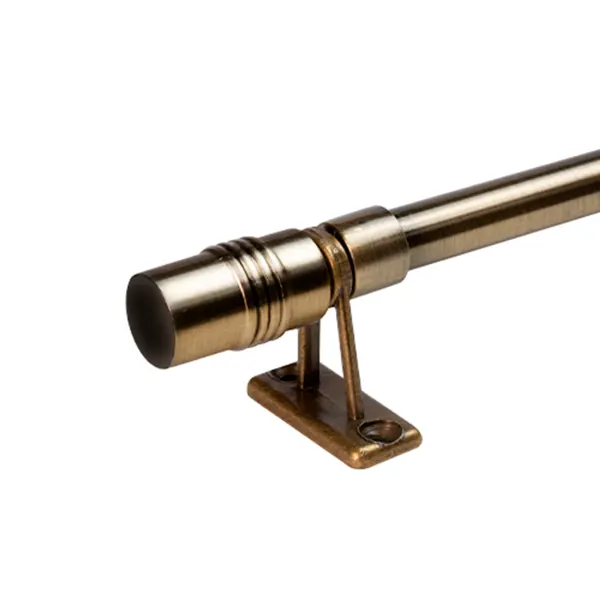 Настенный карниз раздвижной однорядный Эскар Цилиндр d10 мм 40-60 см металл цвет латунь